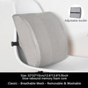 Ergonomic Gel Memory Foam Lumbar Support Cushion for Car