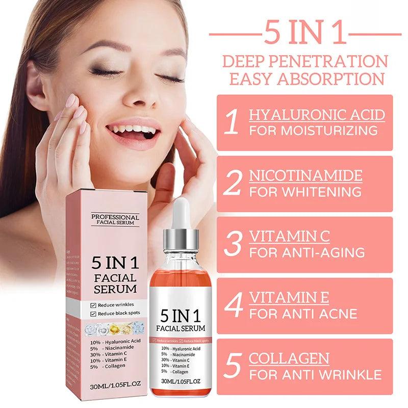 5-In-1 Hyaluronic Acid Face Serum for Anti-Aging and Skin Brightening 30ml  ourlum.com   