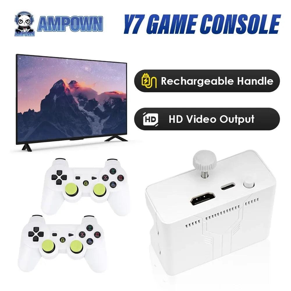 Ampown Y7 Video Game Console Linux System 256G Built 12000 Games Rechargeable Wireless Handle Low Latency Connection Player Gift  ourlum.com   