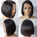 Premium Black Brazilian Lace Front Bob Wig Realistic Look