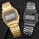 Gold Stainless Steel LED Men's Watch Modern Stylish Timepiece