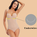 Silky Underwire White Bodysuit Shapewear for Women - Comfort & Confidence Boost