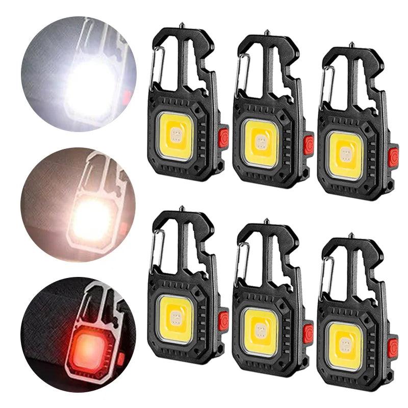 Mini LED Keychain Work Light: Versatile USB Rechargeable Flashlight for Outdoor Adventures  ourlum.com   