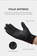 Autumn Winter Outdoor Cycling Gloves Touch Screen Nonslip Black