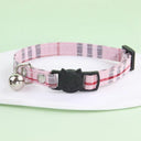 Adjustable Cat Collar with Bell | Cotton Security Snap SEO - Stylish, Safe, Comfortable, Customizable  ourlum.com Pink Only neck 19-32cm 