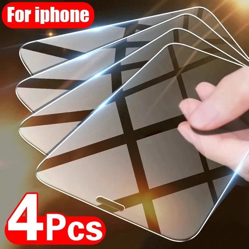 4-Pack Premium Tempered Glass Screen Protectors for iPhone 11 12 13 14 15 Pro XR X XS Max, iPhone 12 13 Mini 7 8 6 Plus SE - Ultimate Shield for Your Device  ourlum.com 4 pieces Tempered glasses X XS 11Pro