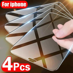 Premium Ultimate Shield Tempered Glass iPhone Screen Protectors: 4-Pack Kit - SEO Protection