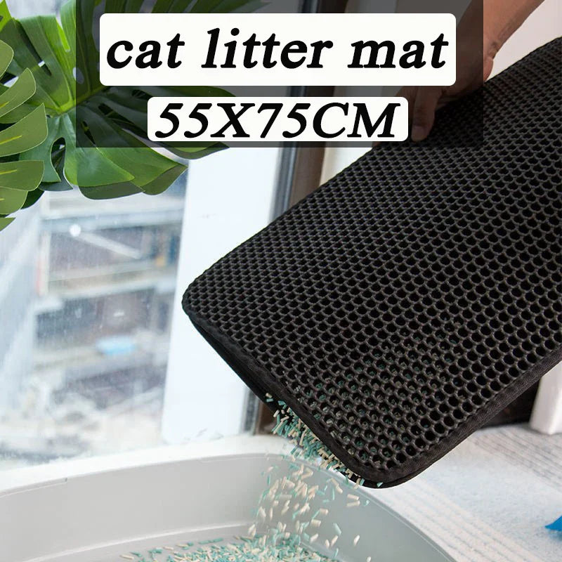 Cat Litter Mat: Double Layer Non-Slip Waterproof Filter Mat  ourlum.com   