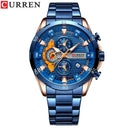 CURREN Stainless Steel Chronograph Watches: Modern Style for Men  ourlum.com blue  