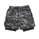 Ultimate Men's Double Layer Fitness Shorts - Ideal for Gym, Beach, Pool, and Summer Activities  ourlum.com Gray camo black M 