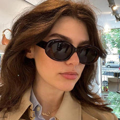 Luxury Vintage Oval Sunglasses for Women - Classic Designer Sun Shades with UV Protection