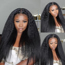 360 Full Lace Frontal Human Hair Wigs Kinky Straight Hair Natural Color Pre Plucked Lace Front Wigs With Baby Hair For Woman  ourlum.com   