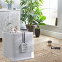 Cat Litter Box Fully Enclosed and Foldable Top Entry