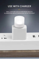 5pc Mini USB Plug Lamp 5V Super Bright Eye Protection Book Light Computer Mobile Power Charging USB Small Round LED Night Light