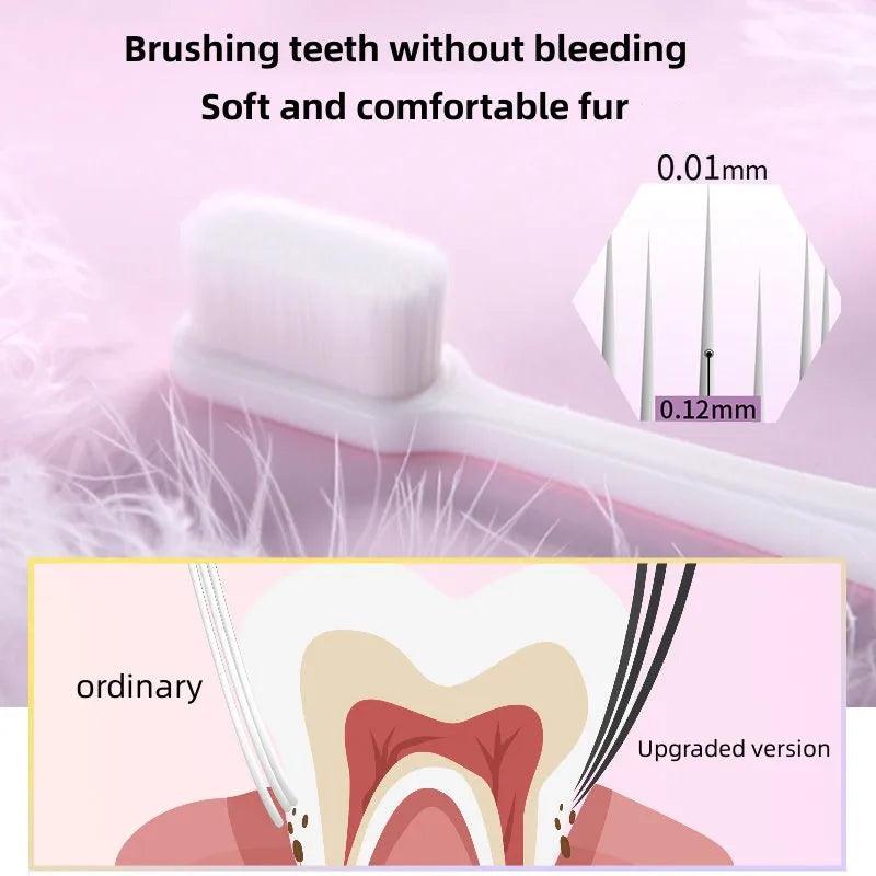 Environmentally Toothbrush Ultra-fine Soft Toothbrush Deep Cleaning soft brush teeth Adult kids Manual Toothbrush For Oral Care  ourlum.com   