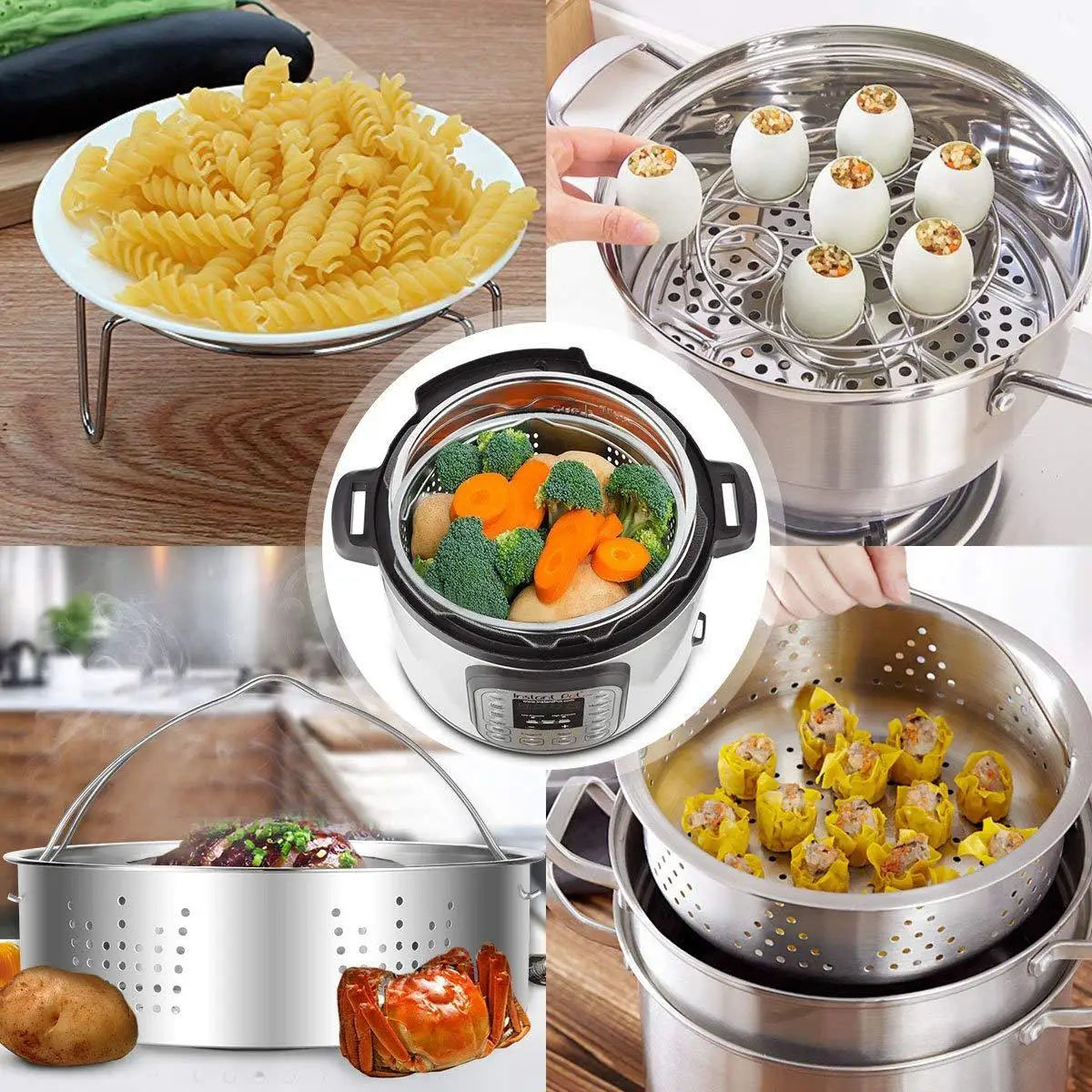 Instant Pot Accessory Set: Steamer Basket, Egg Rack, Non-Stick Pan & More