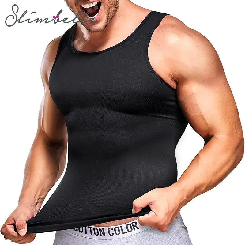 Men's Slimming Compression Tank Top - Tummy Control Shapewear for Workout & Support