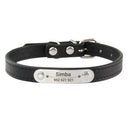 Custom Dog Collar: Engraved ID Anti-lost Leather for Dogs-Cats  ourlum Black XXS (17-22cm) 