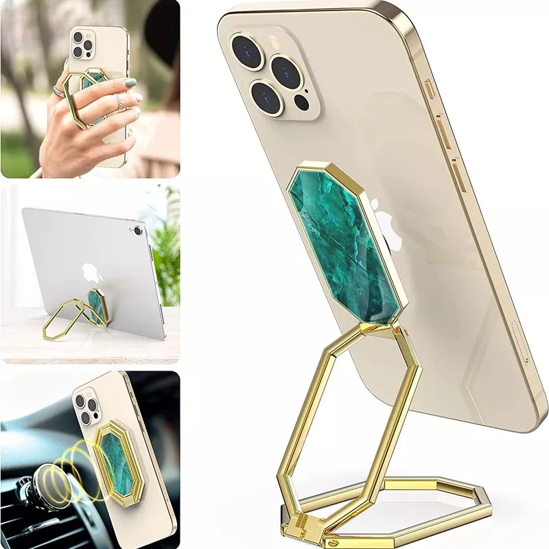 Metal Finger Ring Stand Holder with 360° Rotation and Back Grip Foldable Design for iPhone iPad Smartphones Tablets  ourlum.com   