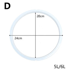 Replacement Silicone Gaskets for Pressure Cookers - 16/18/20/22/24 cm Sealing Rings