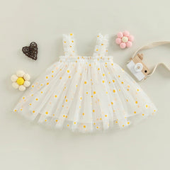 Daisy Tulle Dress: Summer Floral Party Fashion for Girls