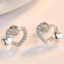 Starlight Elegance Silver Star Stud Earrings Dazzling Zircon Design