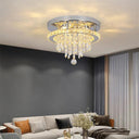 Crystal Chandelier Chrome Ceiling Lamps Led Flush Mount Light