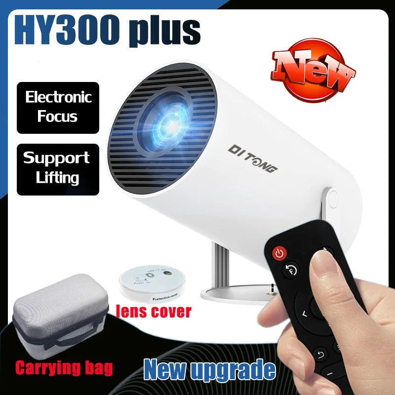 DITONG HY300 Plus HD Projector portatil 4K 1280x720P Android 11 Wifi6 LED Video Home Theater Cinema Phone mini Proyector Movie