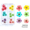 12/18Pcs/box 3D Dried Flowers Nail Art Decorations Dry Floral Bloom Stickers DIY Manicure Charms Designs For Nails Accessories  ourlum.com SSDF28  