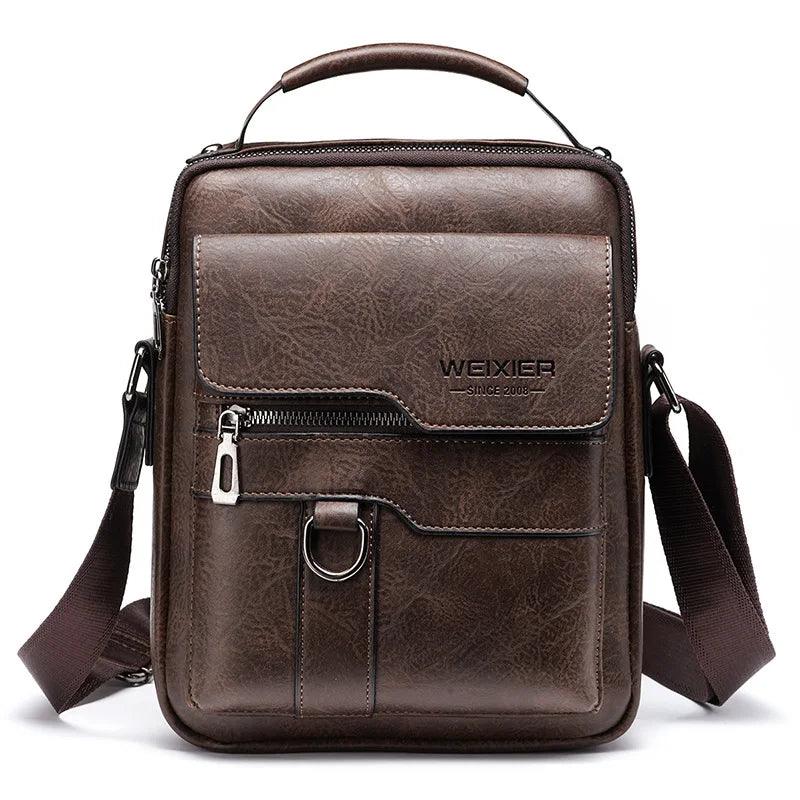 PU Leather Crossbody Bag for Men: Stylish Business Travel Essential  ourlum.com dark brown 22x8x26cm 