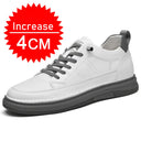 Casual Men Elevator Shoes Height Increase White Black 6CM