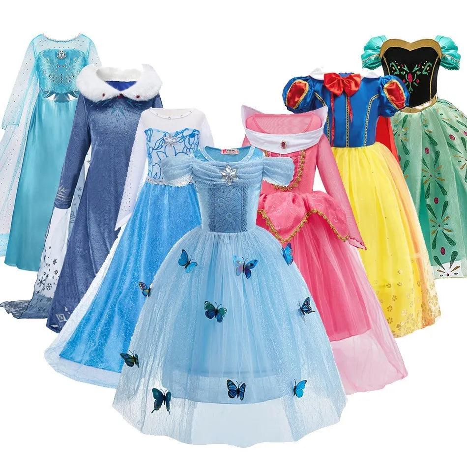Enchanting Princess Dress for Girls - Cinderella, Anna, Elsa, Snow White Costume for Cosplay and Parties  ourlum.com   