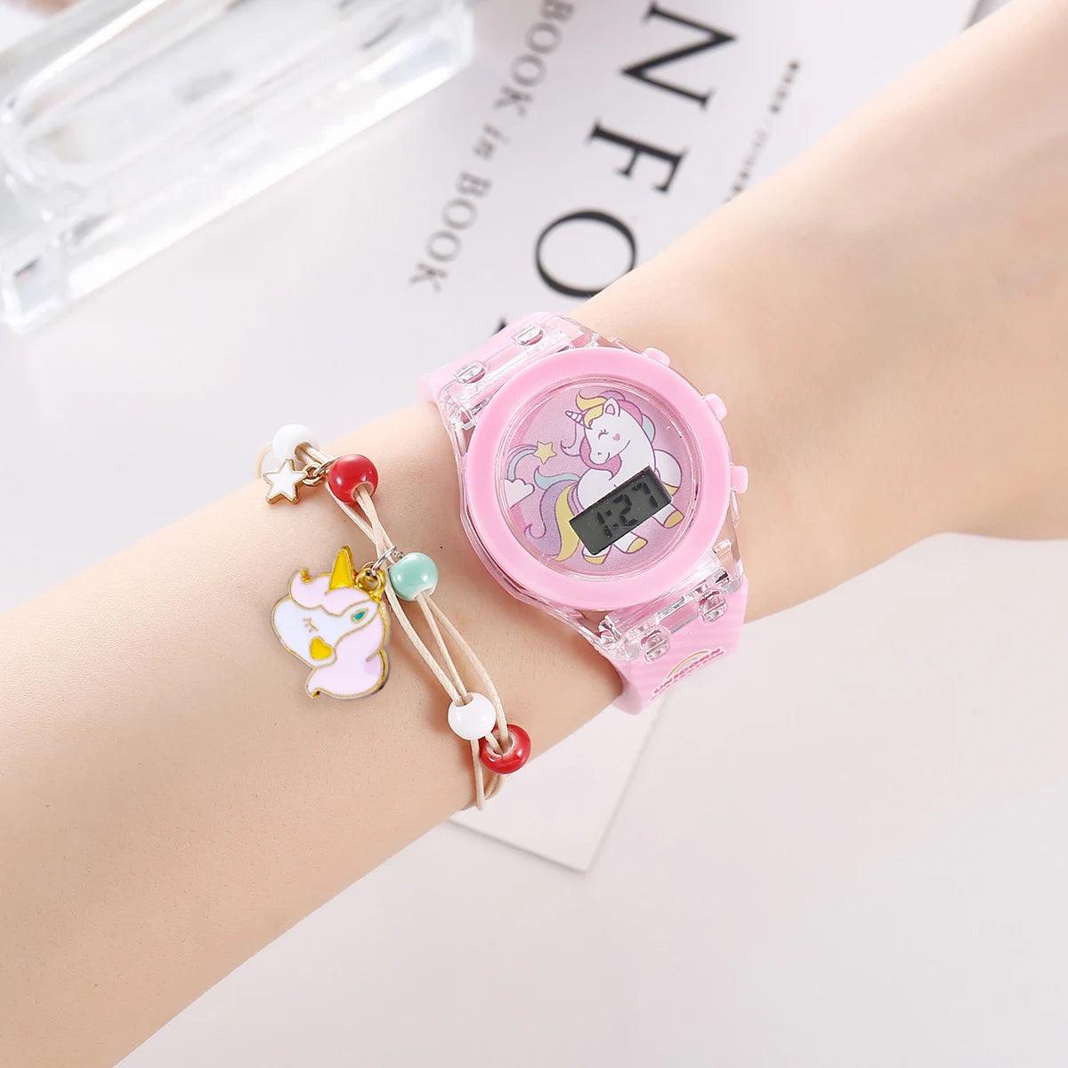 Enchanting Unicorn Girls Quartz Watch with Vegan Leather Band and Square Dial Design  OurLum.com   