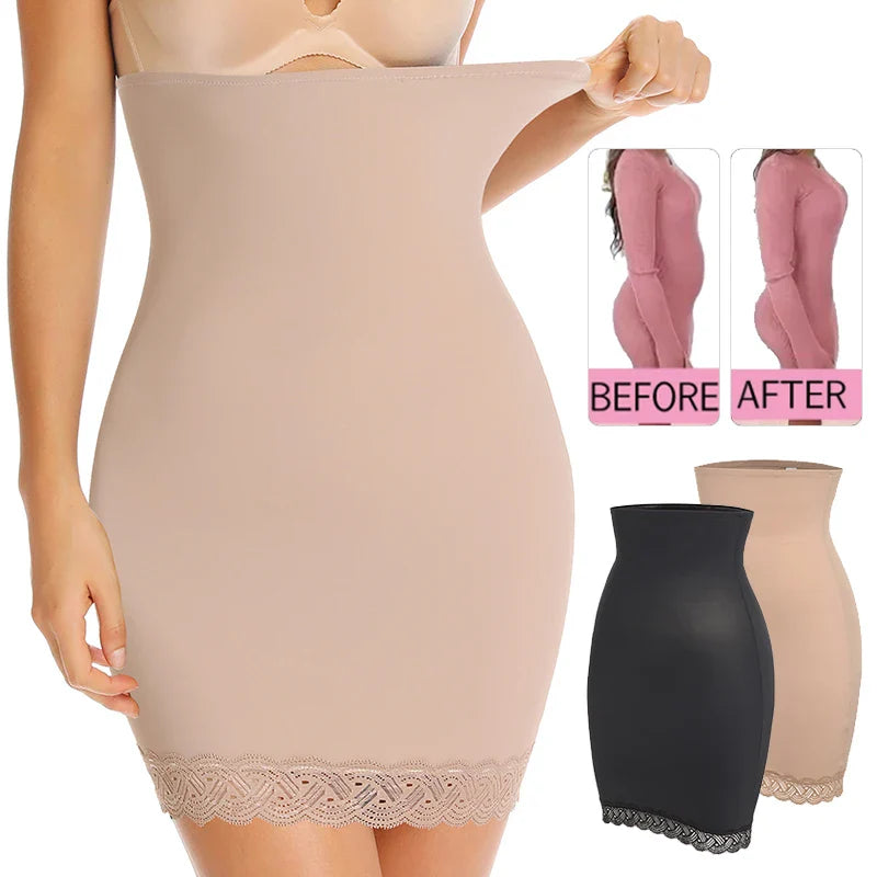 High Waist Seamless Half Slip Shapewear for Comfort & Style Under Dresses