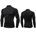 Men's Turtleneck Quick dry Long-Sleeved Compression Long Sleeved Sports Fitness Tight T-shirt Running Casual Spring and Autumn