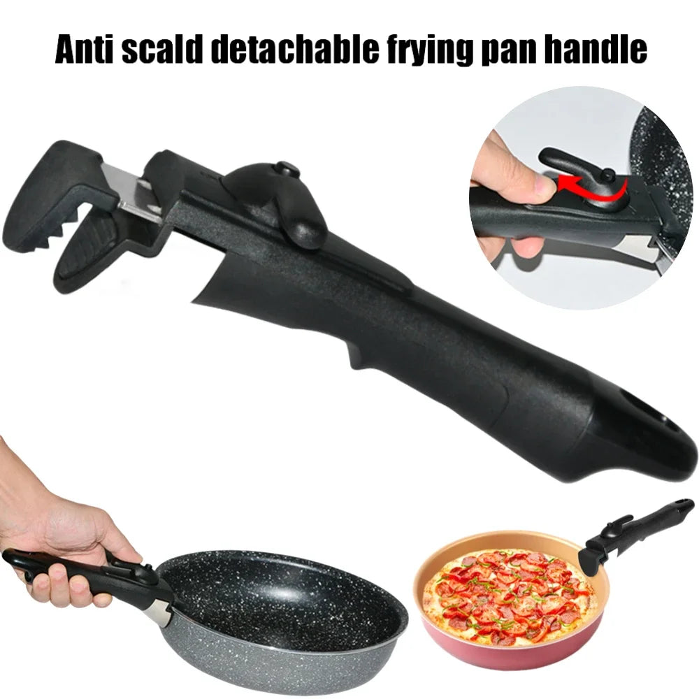 Detachable Anti-Scalding Pan Handle Clip for Kitchen Cookware - Replacement Grip for Frying Pans and Pots