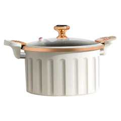 8L Korean Enamel Micro Pressure Soup Pot - Non-Stick Stewing & Boiling Pot with Double Ear Handles