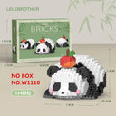 Kawaii Panda Micro Building Block Animals Toy: Creative DIY Assembled Bricks, Christmas Gift  ourlum.com W1110(Easy version)  