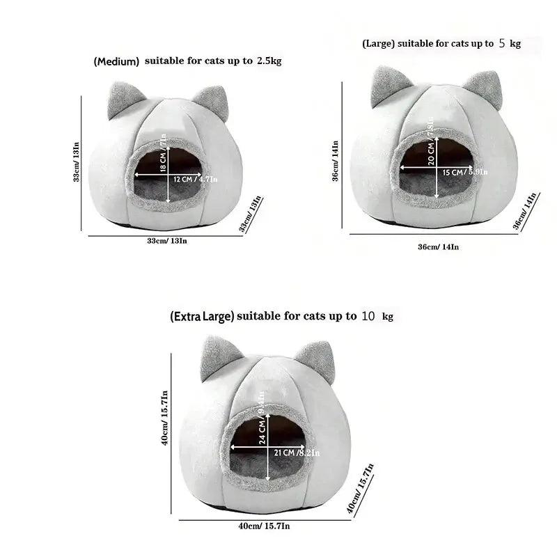 Cozy Cat Cave Bed: Self-Warming Sleep Space for Small Pets  ourlum.com   