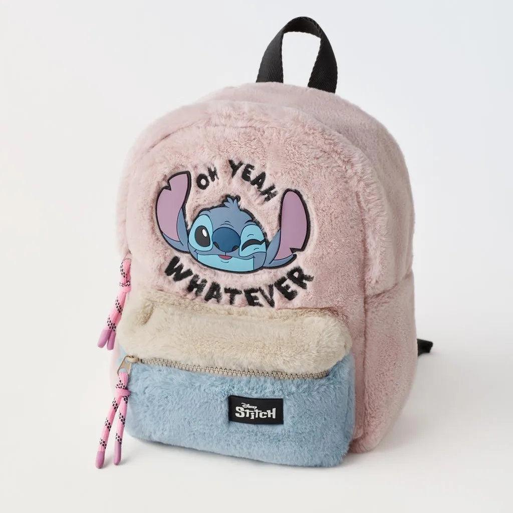 Disney new backpack kindergarten schoolbag children's bag for boys and  girls Stitch plush color-block backpack  ourlum.com   