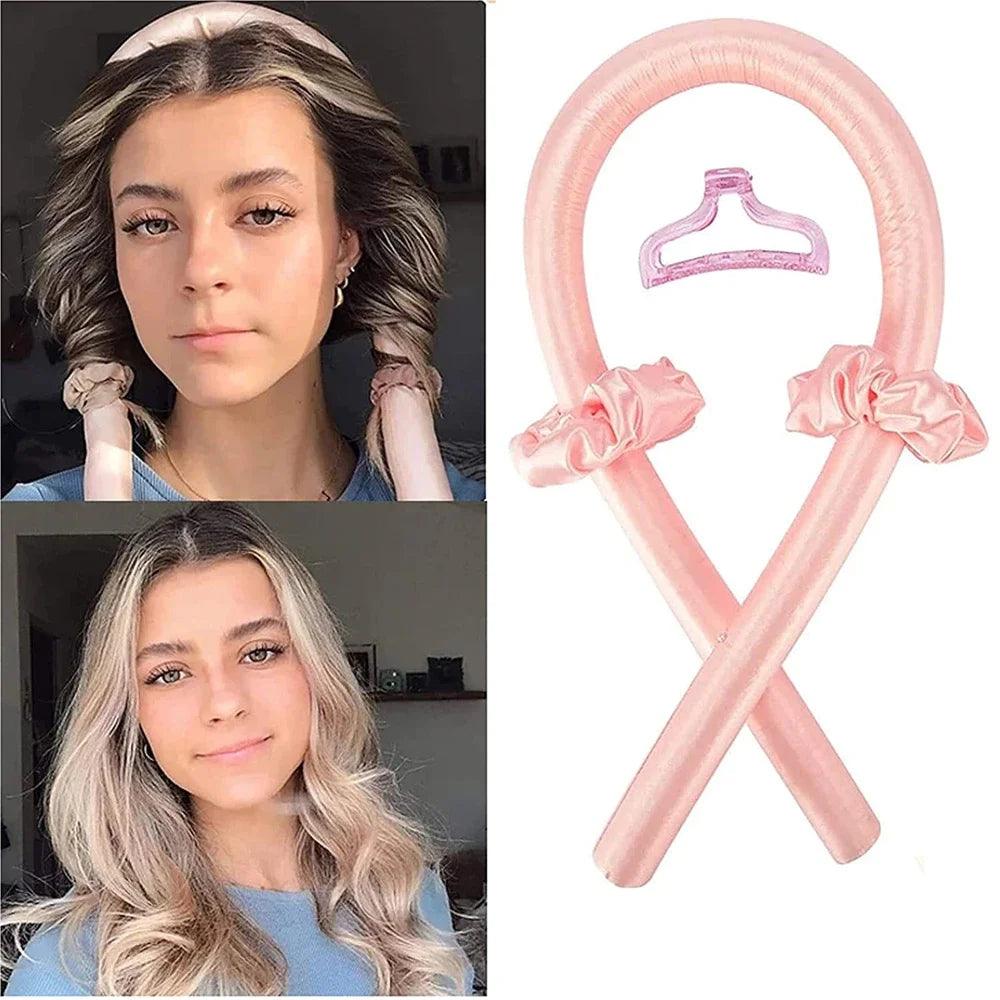 Silk Ribbon Headband for Heat-Free Soft Curls - Sleep Styling Roller