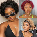 Luxe Short Curly Pixie Bob Wig Remy Human Hair Lace Front