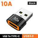 Elough 10A USB 3.0 to Type C OTG Adapter for Fast Charging Macbook Laptop  Samsung  ourlum.com Type-c to USB Black  