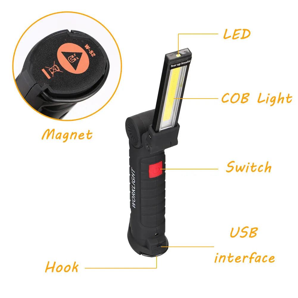 COB LED Flashlight: Versatile Camping Torch & Work Light  ourlum.com   