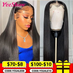 32" Peruvian Human Hair Straight Lace Front Wig - HD Luxury Edition