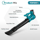 YOFIDRA 2000W Electric Air Blower 6-Speeds Regulation for Makita 18V Battery Leaf Blower Clean Fallen Leaves Dust Snow Tool  ourlum.com   