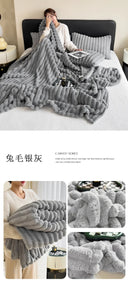 Light Luxury Rabbit Plush Blanket Winter Sofa Cover Gift