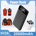 50000mAh Power Bank Large Capacity Portable Digital Display PowerBank Fast Charging Pack Dual USB For Heating Vest Jacket Phone