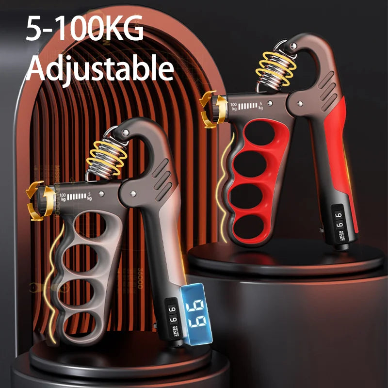 Adjustable 5-100kg Hand Grip Strengthener for Finger and Forearm Training - Durable Muscle Recovery Tool