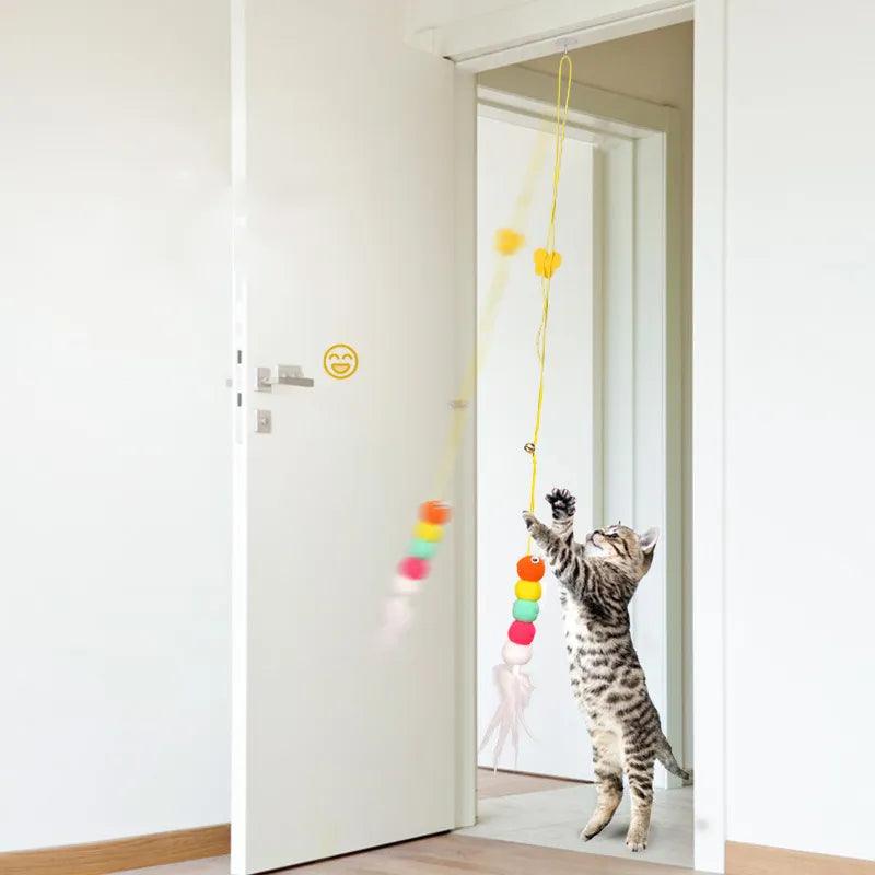 Cat Interactive Toy: Funny Dragonfly Shape Teasing Stick with Elastic Rope  ourlum.com   